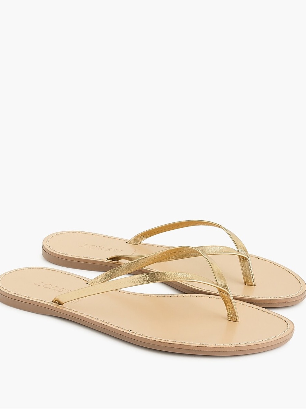 J. Crew Metallic Gold Capri Flip-Flop Sandals